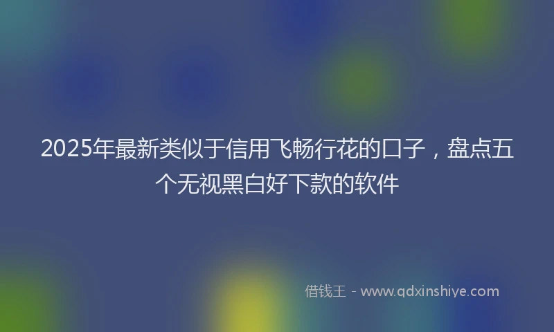 2025年最新类似于信用飞畅行花的口子，盘点五个无视黑白好下款的软件
