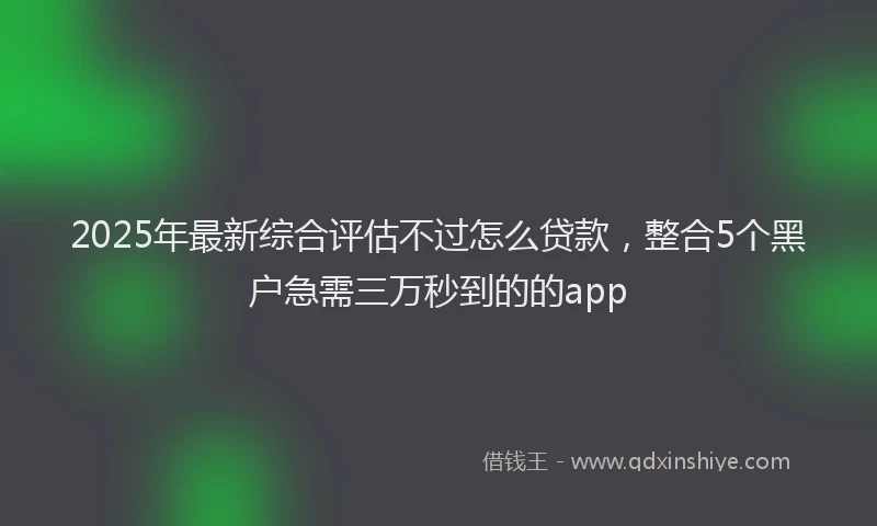 2025年最新综合评估不过怎么贷款，整合5个黑户急需三万秒到的的app
