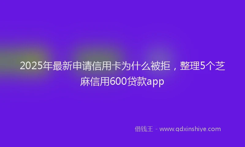 2025年最新申请信用卡为什么被拒，整理5个芝麻信用600贷款app