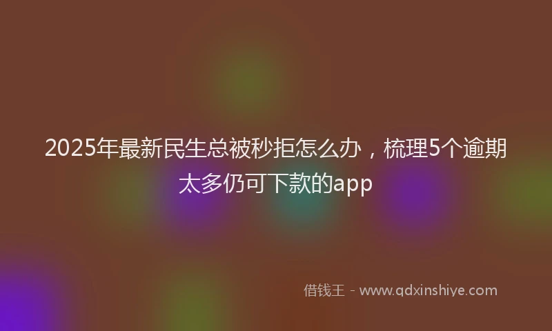 2025年最新民生总被秒拒怎么办，梳理5个逾期太多仍可下款的app