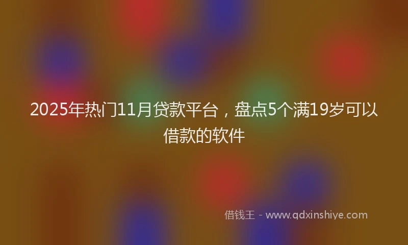 2025年热门11月贷款平台，盘点5个满19岁可以借款的软件