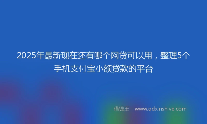 2025年最新现在还有哪个网贷可以用，整理5个手机支付宝小额贷款的平台