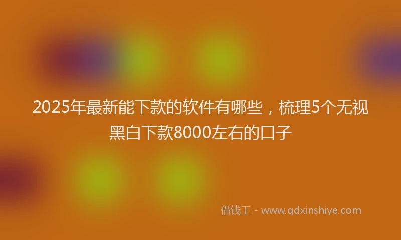 2025年最新能下款的软件有哪些，梳理5个无视黑白下款8000左右的口子