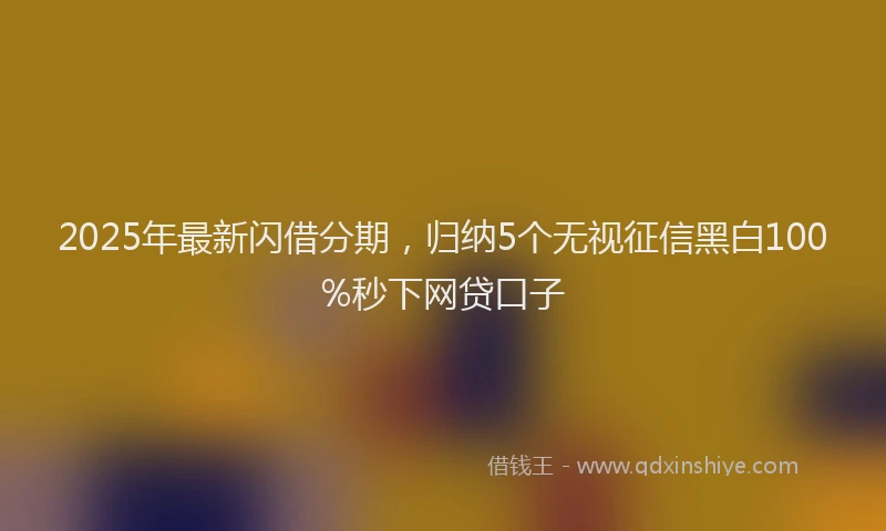 2025年最新闪借分期，归纳5个无视征信黑白100%秒下网贷口子