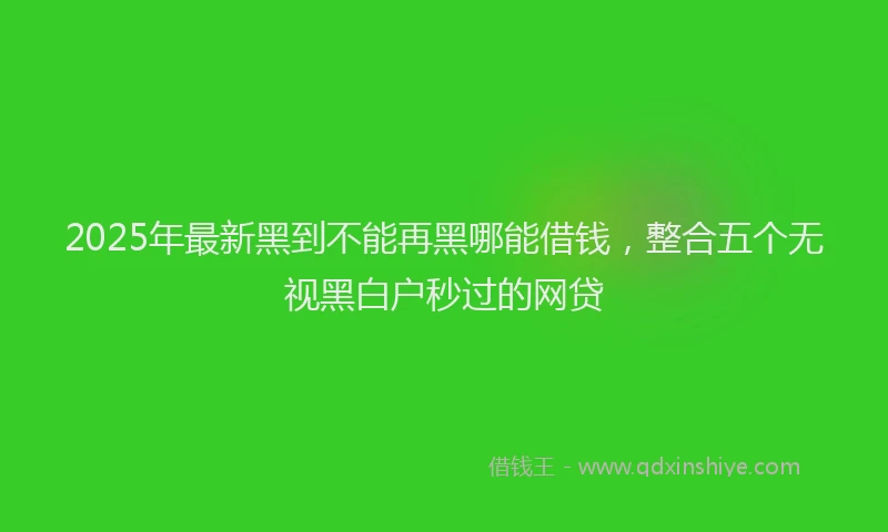 2025年最新黑到不能再黑哪能借钱，整合五个无视黑白户秒过的网贷