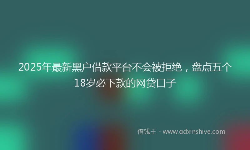 2025年最新黑户借款平台不会被拒绝，盘点五个18岁必下款的网贷口子