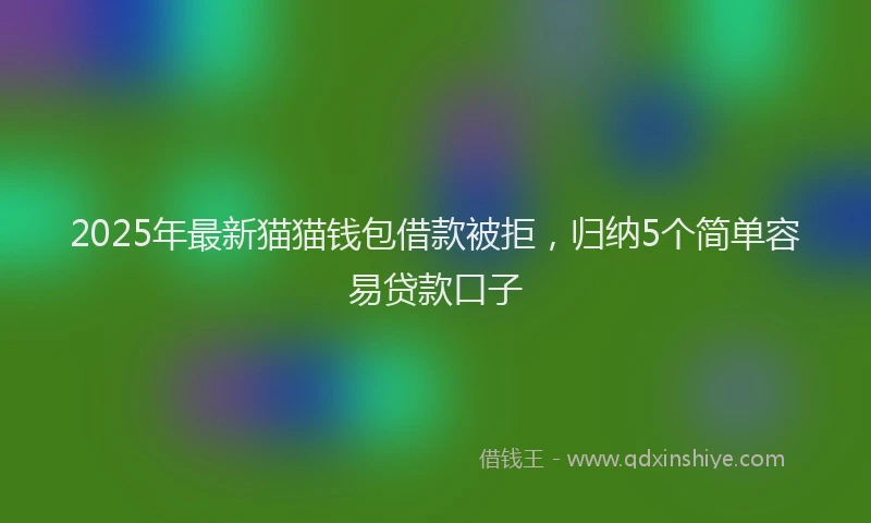 2025年最新猫猫钱包借款被拒，归纳5个简单容易贷款口子