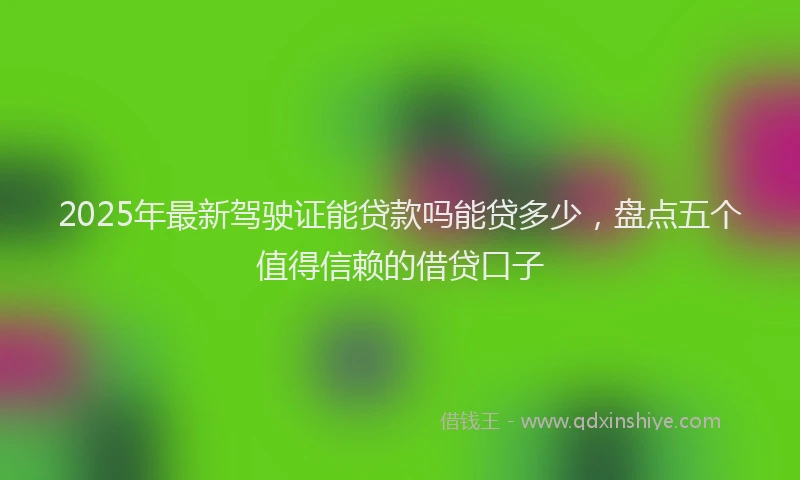 2025年最新驾驶证能贷款吗能贷多少，盘点五个值得信赖的借贷口子