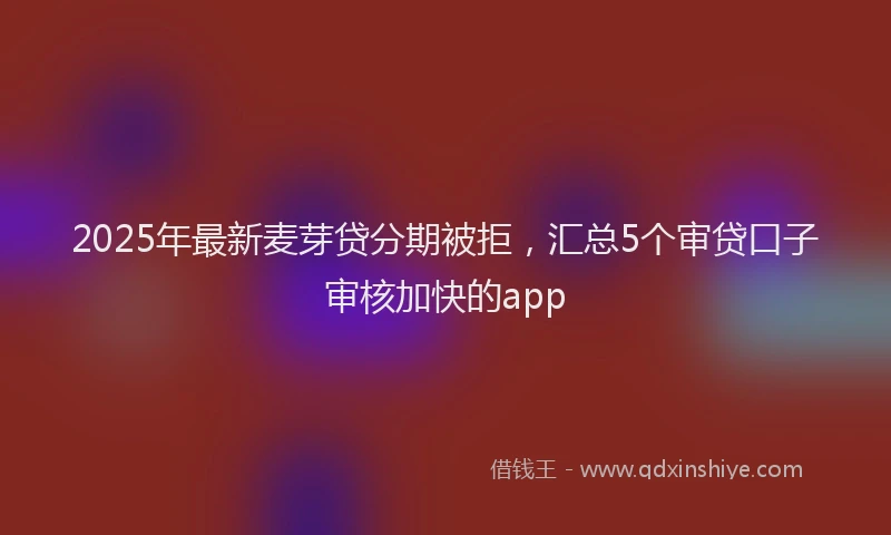 2025年最新麦芽贷分期被拒，汇总5个审贷口子审核加快的app
