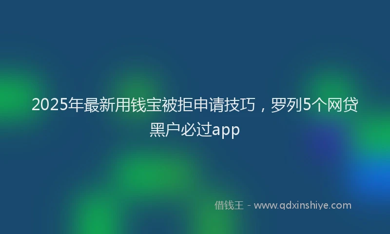 2025年最新用钱宝被拒申请技巧，罗列5个网贷黑户必过app