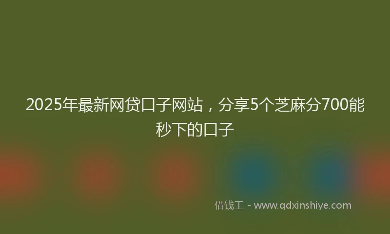 2025年最新网贷口子网站，分享5个芝麻分700能秒下的口子