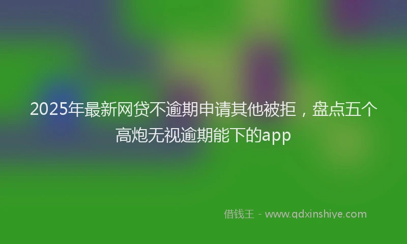 2025年最新网贷不逾期申请其他被拒，盘点五个高炮无视逾期能下的app