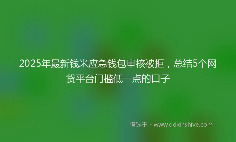 2025年最新钱米应急钱包审核被拒，总结5个网贷平台门槛低一点的口子