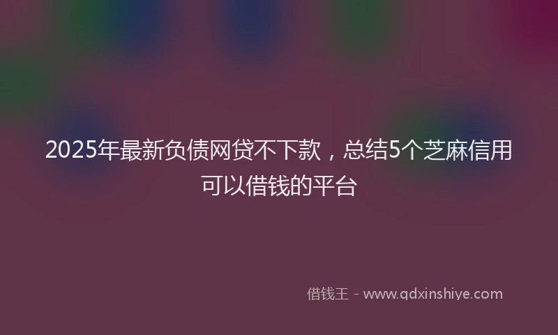 2025年最新负债网贷不下款，总结5个芝麻信用可以借钱的平台