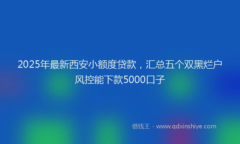 2025年最新西安小额度贷款，汇总五个双黑烂户风控能下款5000口子
