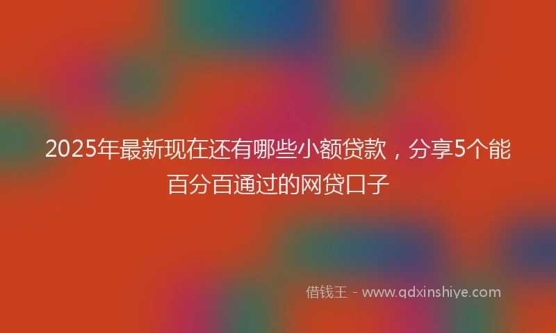 2025年最新现在还有哪些小额贷款，分享5个能百分百通过的网贷口子
