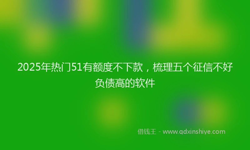 2025年热门51有额度不下款，梳理五个征信不好负债高的软件