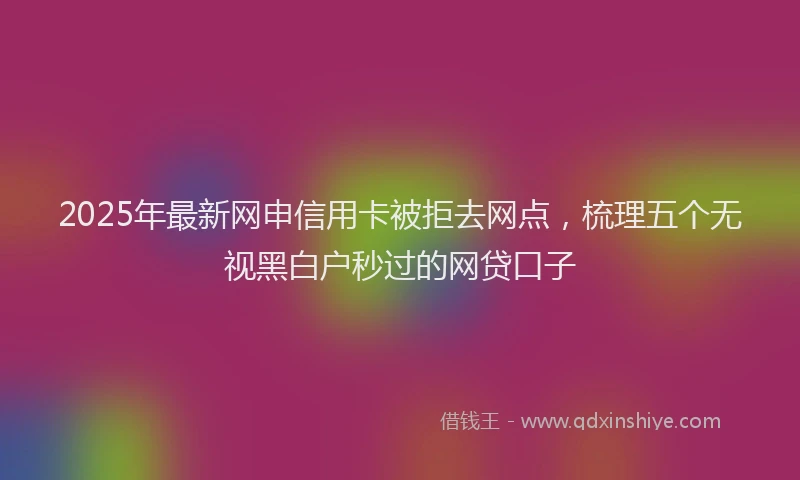 2025年最新网申信用卡被拒去网点，梳理五个无视黑白户秒过的网贷口子