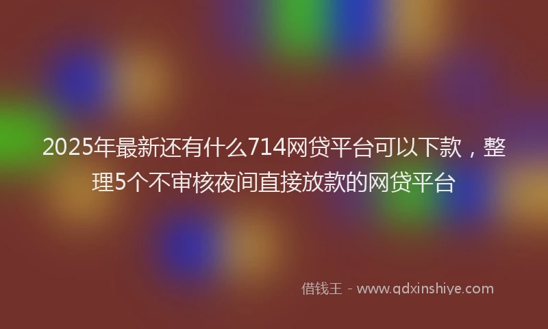 2025年最新还有什么714网贷平台可以下款，整理5个不审核夜间直接放款的网贷平台