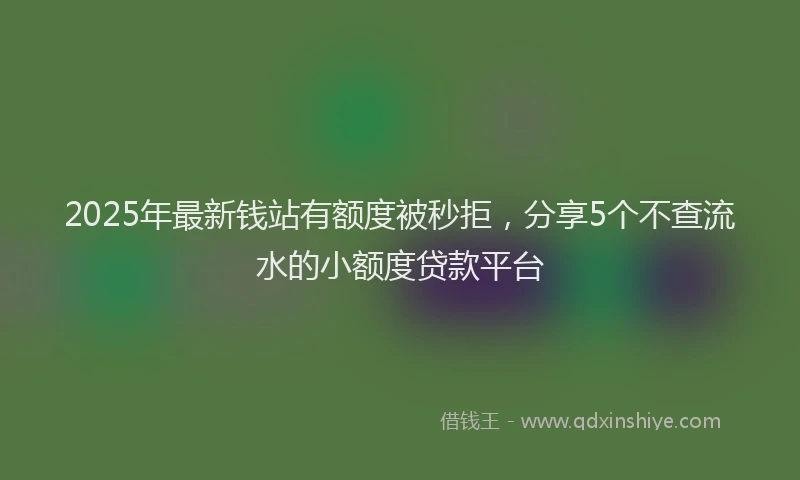 2025年最新钱站有额度被秒拒，分享5个不查流水的小额度贷款平台