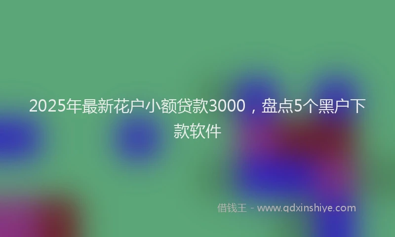 2025年最新花户小额贷款3000，盘点5个黑户下款软件