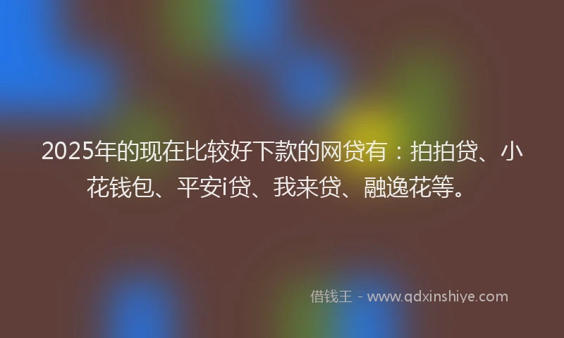 2025年的现在比较好下款的网贷有：拍拍贷、小花钱包、平安i贷、我来贷、融逸花等。