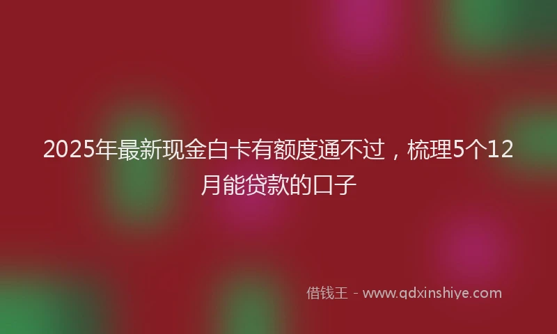 2025年最新现金白卡有额度通不过，梳理5个12月能贷款的口子