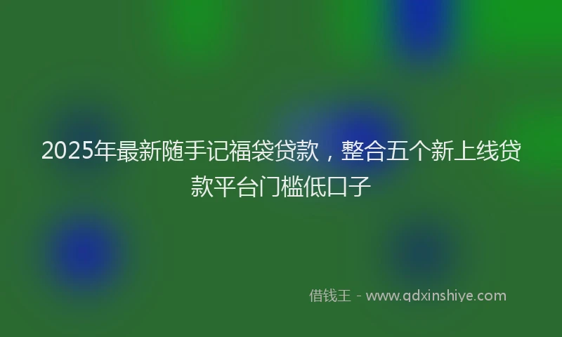 2025年最新随手记福袋贷款，整合五个新上线贷款平台门槛低口子