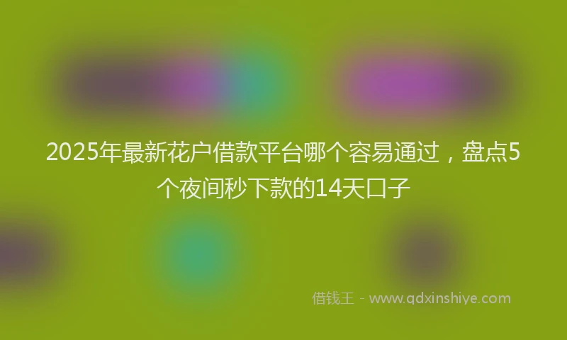 2025年最新花户借款平台哪个容易通过，盘点5个夜间秒下款的14天口子