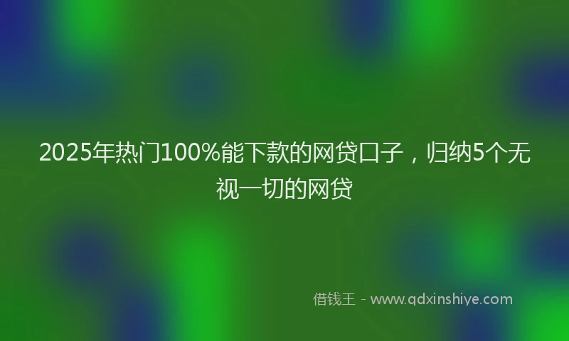 2025年热门100%能下款的网贷口子，归纳5个无视一切的网贷