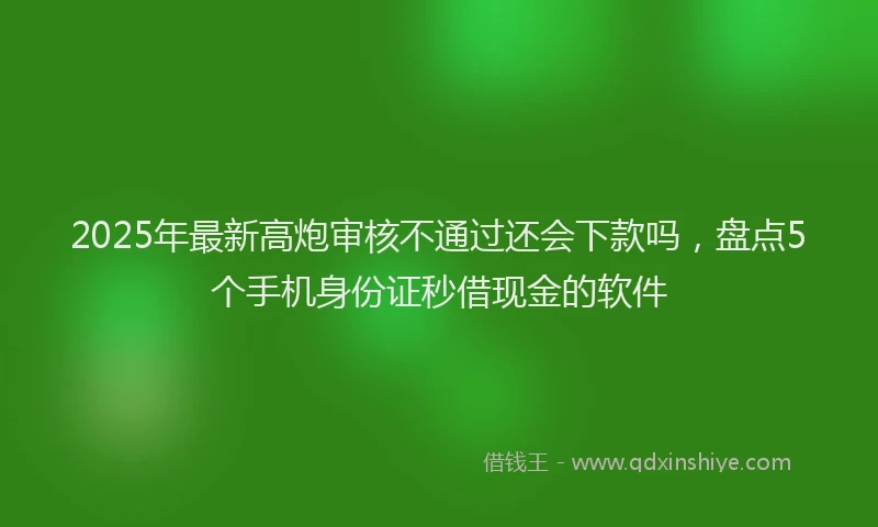 2025年最新高炮审核不通过还会下款吗，盘点5个手机身份证秒借现金的软件
