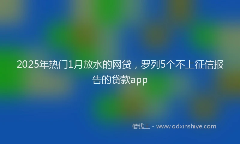 2025年热门1月放水的网贷，罗列5个不上征信报告的贷款app