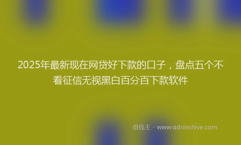 2025年最新现在网贷好下款的口子，盘点五个不看征信无视黑白百分百下款软件