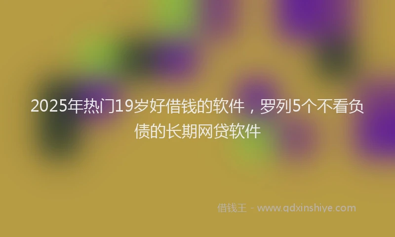 2025年热门19岁好借钱的软件，罗列5个不看负债的长期网贷软件
