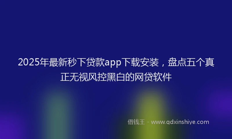2025年最新秒下贷款app下载安装，盘点五个真正无视风控黑白的网贷软件