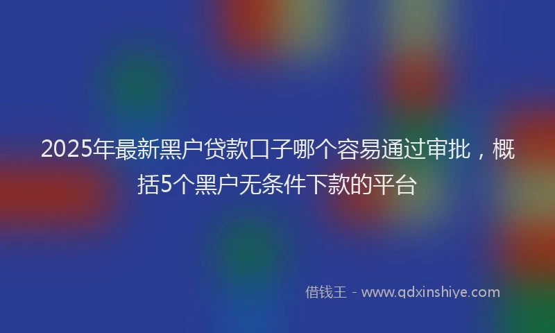 2025年最新黑户贷款口子哪个容易通过审批，概括5个黑户无条件下款的平台