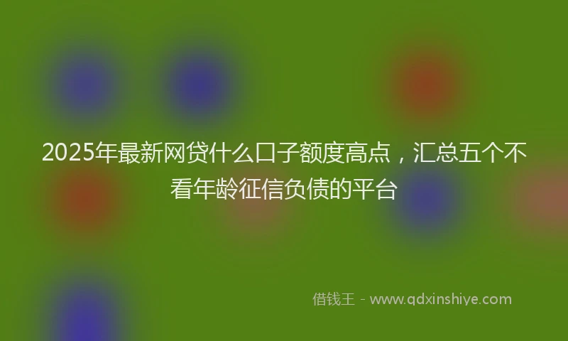 2025年最新网贷什么口子额度高点，汇总五个不看年龄征信负债的平台