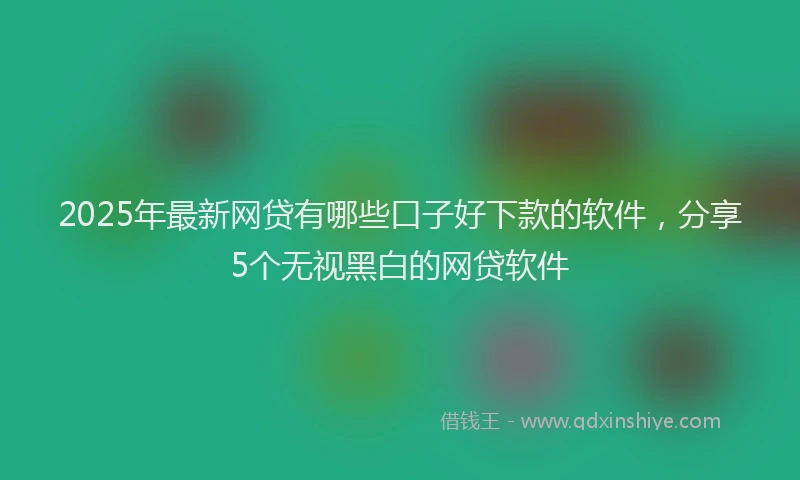2025年最新网贷有哪些口子好下款的软件，分享5个无视黑白的网贷软件