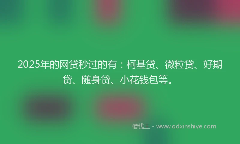 2025年的网贷秒过的有：柯基贷、微粒贷、好期贷、随身贷、小花钱包等。