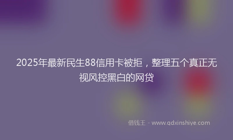 2025年最新民生88信用卡被拒，整理五个真正无视风控黑白的网贷