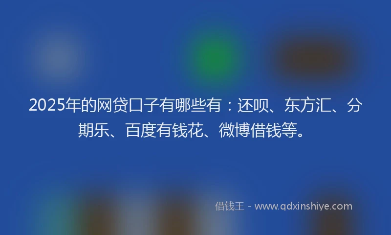 2025年的网贷口子有哪些有：还呗、东方汇、分期乐、百度有钱花、微博借钱等。