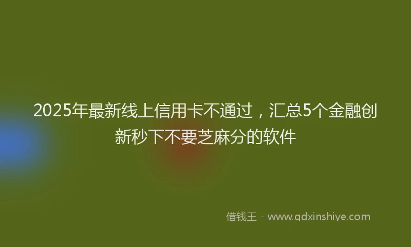 2025年最新线上信用卡不通过，汇总5个金融创新秒下不要芝麻分的软件
