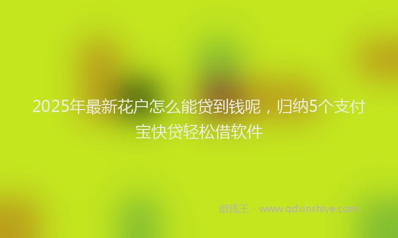 2025年最新花户怎么能贷到钱呢，归纳5个支付宝快贷轻松借软件