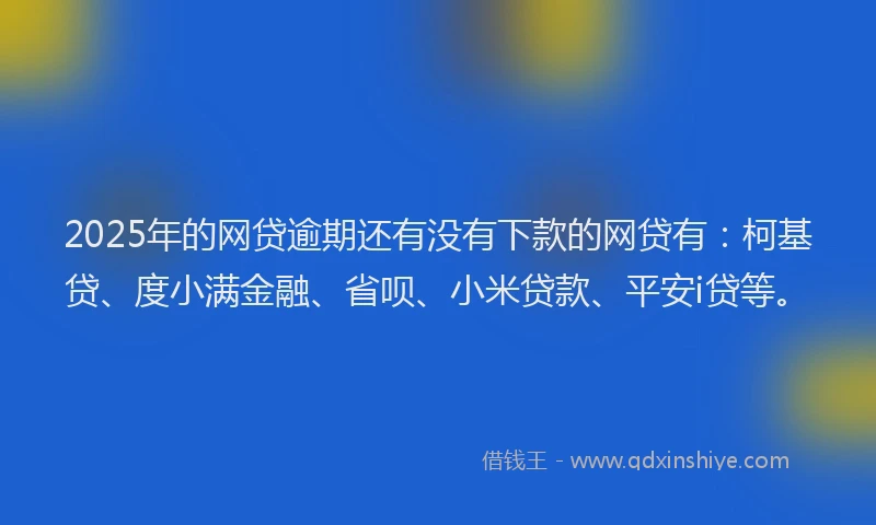 2025年的网贷逾期还有没有下款的网贷有：柯基贷、度小满金融、省呗、小米贷款、平安i贷等。