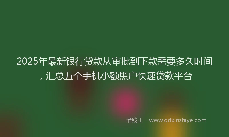 2025年最新银行贷款从审批到下款需要多久时间，汇总五个手机小额黑户快速贷款平台