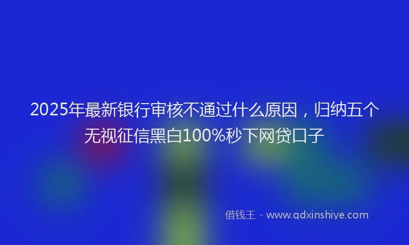 2025年最新银行审核不通过什么原因，归纳五个无视征信黑白100%秒下网贷口子