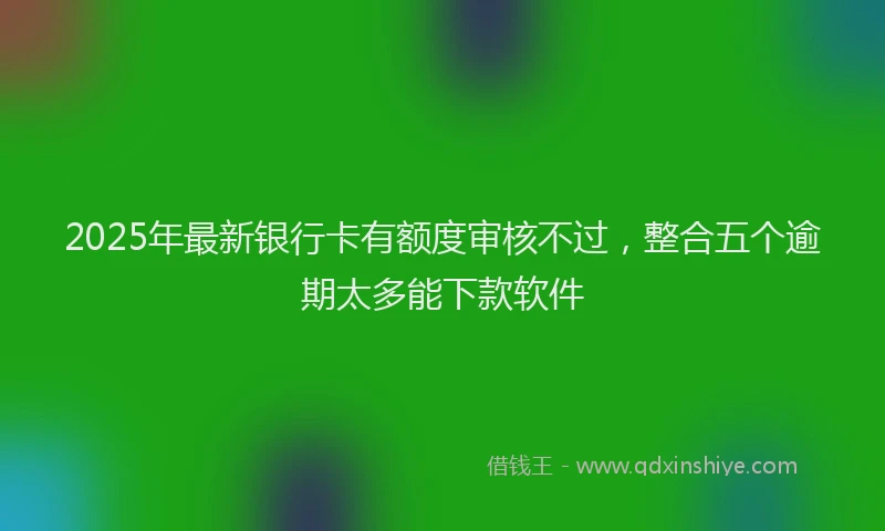 2025年最新银行卡有额度审核不过，整合五个逾期太多能下款软件