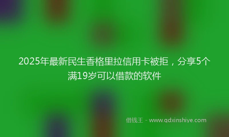 2025年最新民生香格里拉信用卡被拒，分享5个满19岁可以借款的软件