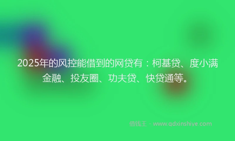 2025年的风控能借到的网贷有：柯基贷、度小满金融、投友圈、功夫贷、快贷通等。