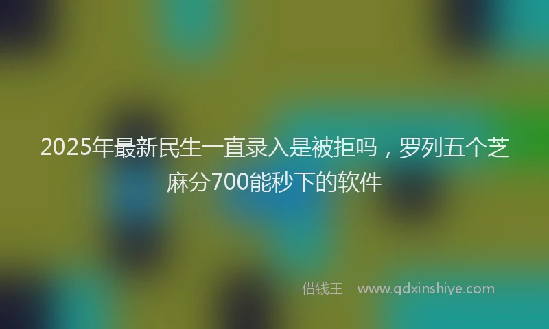 2025年最新民生一直录入是被拒吗，罗列五个芝麻分700能秒下的软件